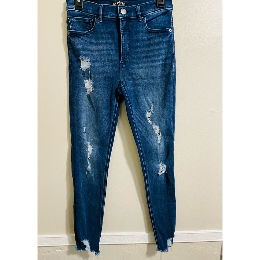 Express High Waisted Distressed Jeans